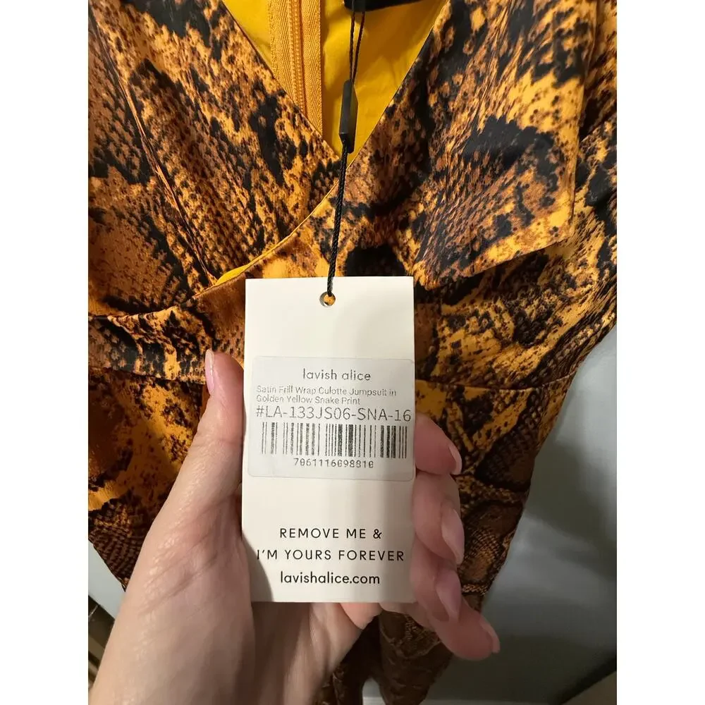 NWT Lavish Alice Snakeprint Jumpsuit